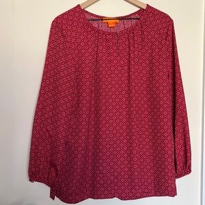 Joe Fresh Pink Rose Peasant Boho Blouse Size Large